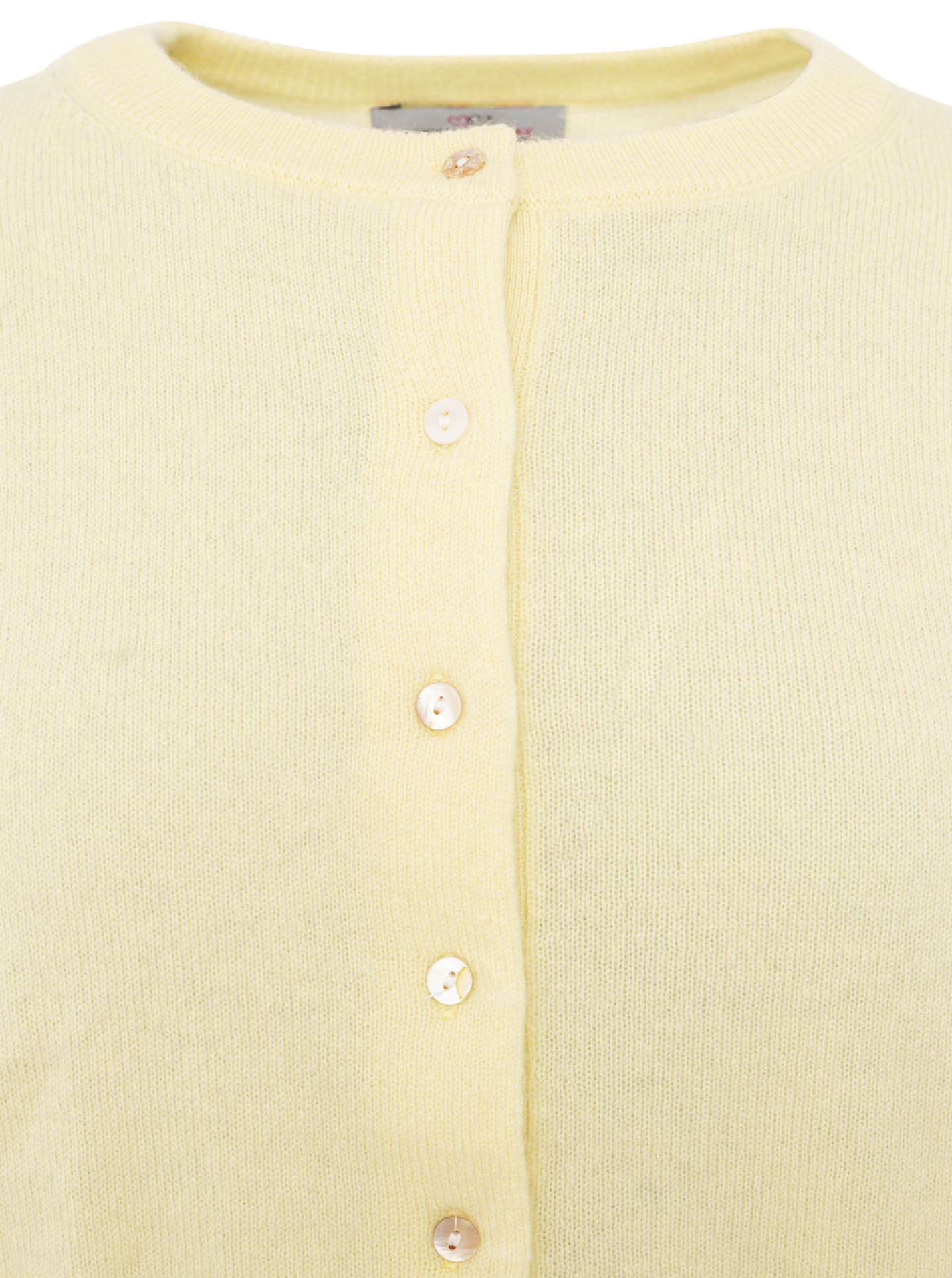 Zwillingsherz Kaschmir Strickjacke Perlmutt (100% Cashmere) - Gelb