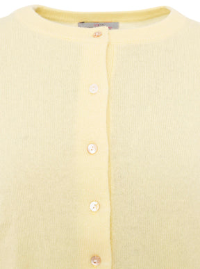Zwillingsherz Kaschmir Strickjacke Perlmutt (100% Cashmere) - Gelb