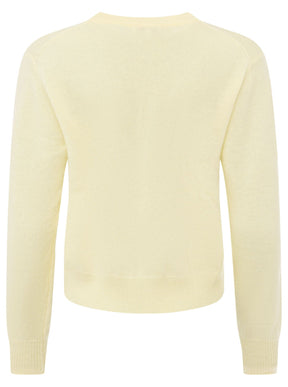 Zwillingsherz Kaschmir Strickjacke Perlmutt (100% Cashmere) - Gelb