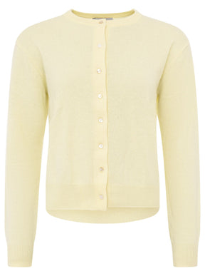 Zwillingsherz Kaschmir Strickjacke Perlmutt (100% Cashmere) - Gelb