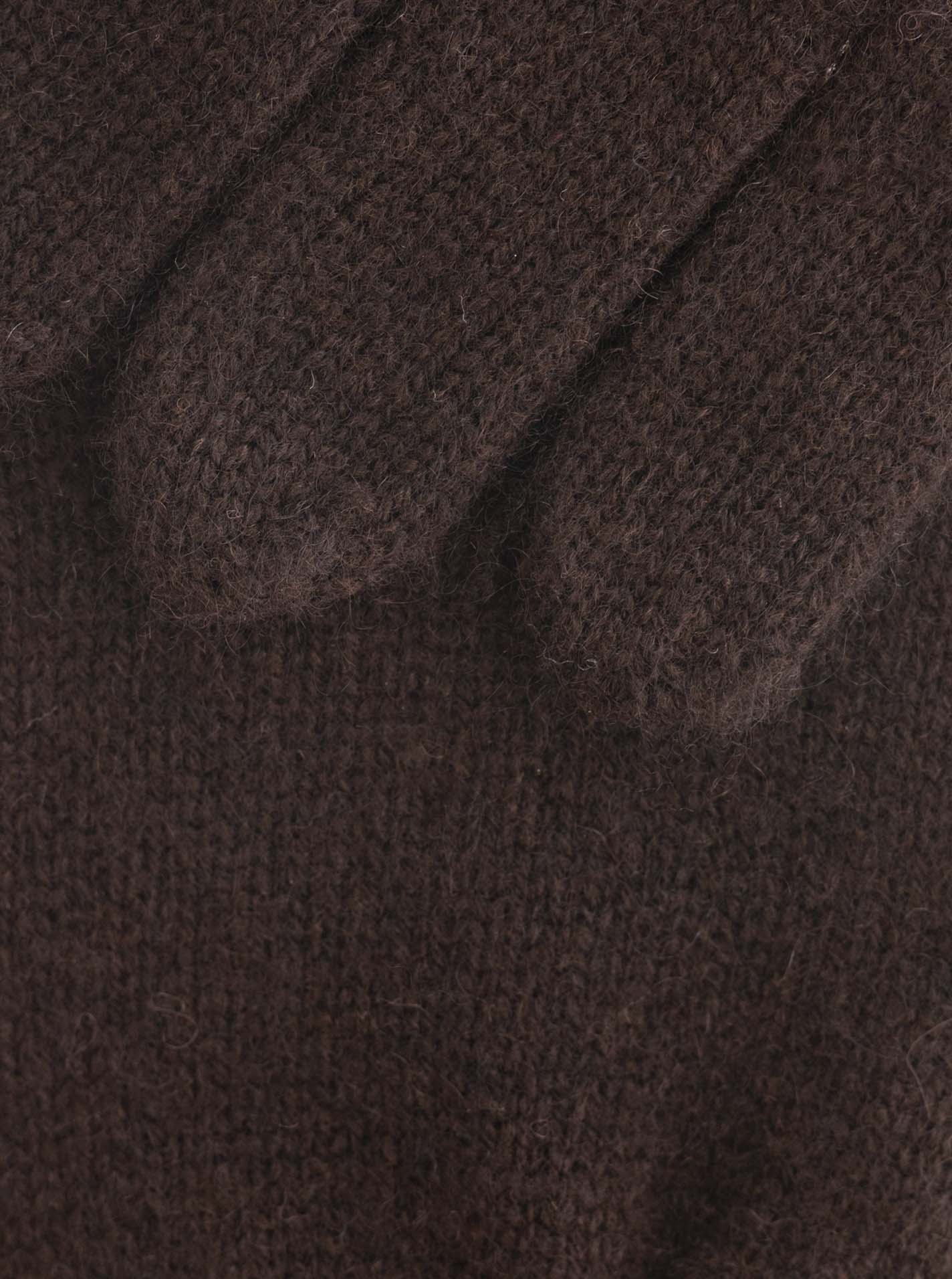 Zwillingsherz Kaschmir-Handschuhe (100% Cashmere) Braun Detailansicht