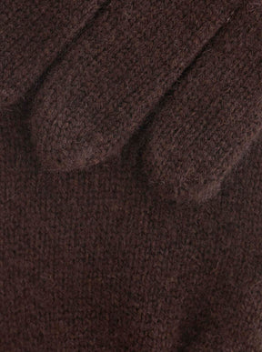 Zwillingsherz Kaschmir-Handschuhe (100% Cashmere) Braun Detailansicht
