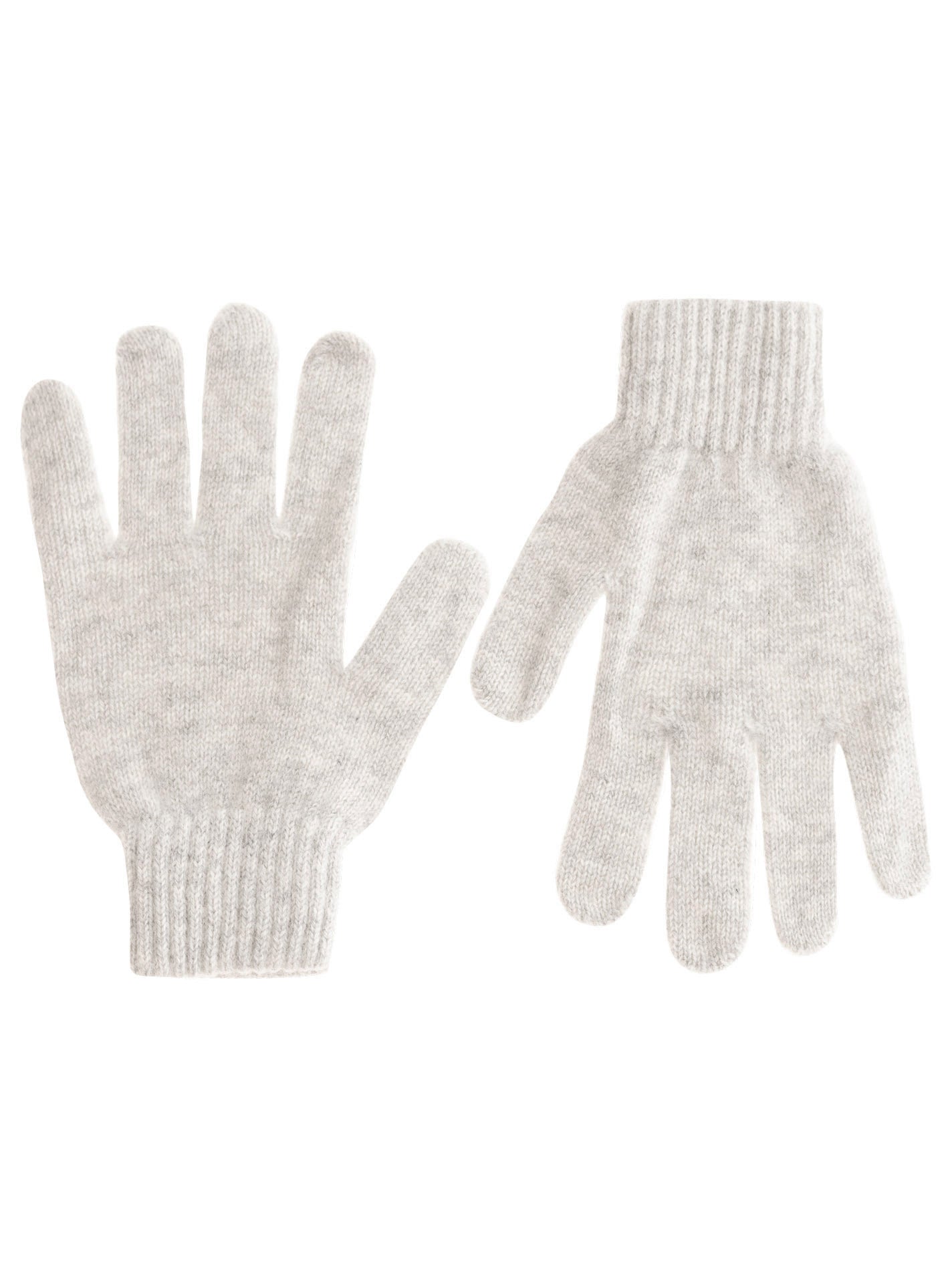 Zwillingsherz Kaschmir-Handschuhe (100% Cashmere) in Hellgrau