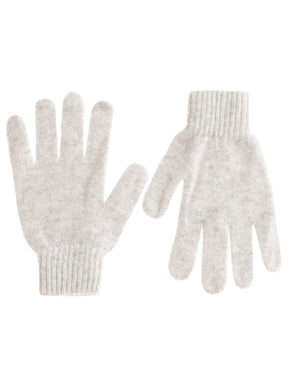 Zwillingsherz Kaschmir-Handschuhe (100% Cashmere) in Hellgrau