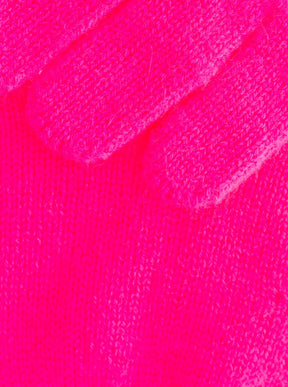 Zwillingsherz Kaschmir-Handschuhe (100% Cashmere) Neonpink Detailansicht