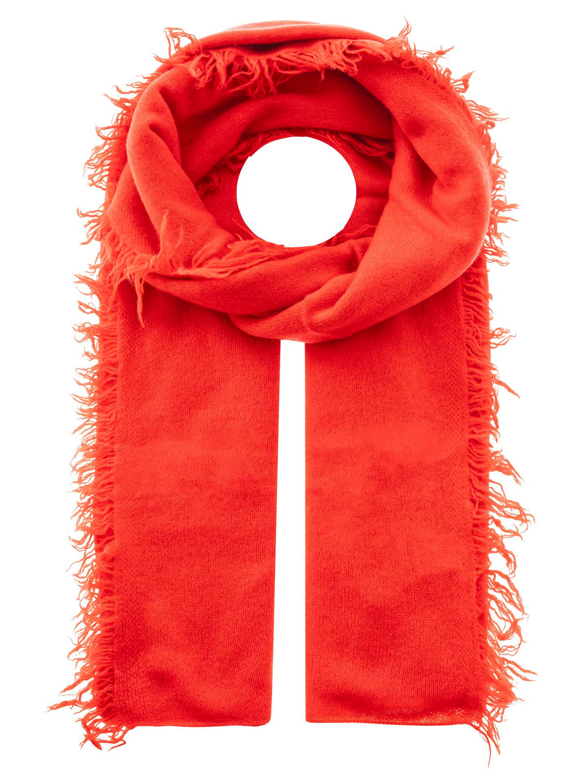 Zwillingsherz 100% Cashmere/Kaschmir Fransenschal - Rot