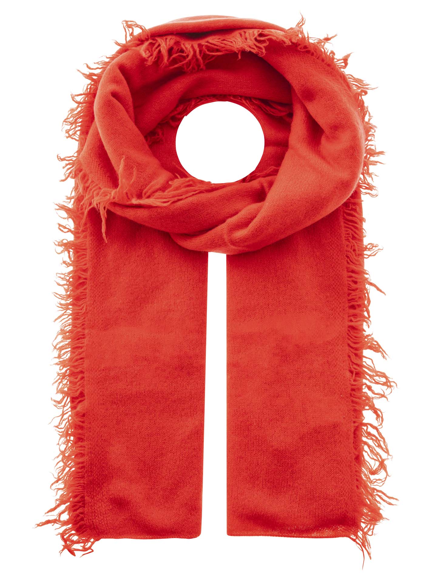Zwillingsherz 100% Cashmere/Kaschmir Fransenschal - Rot