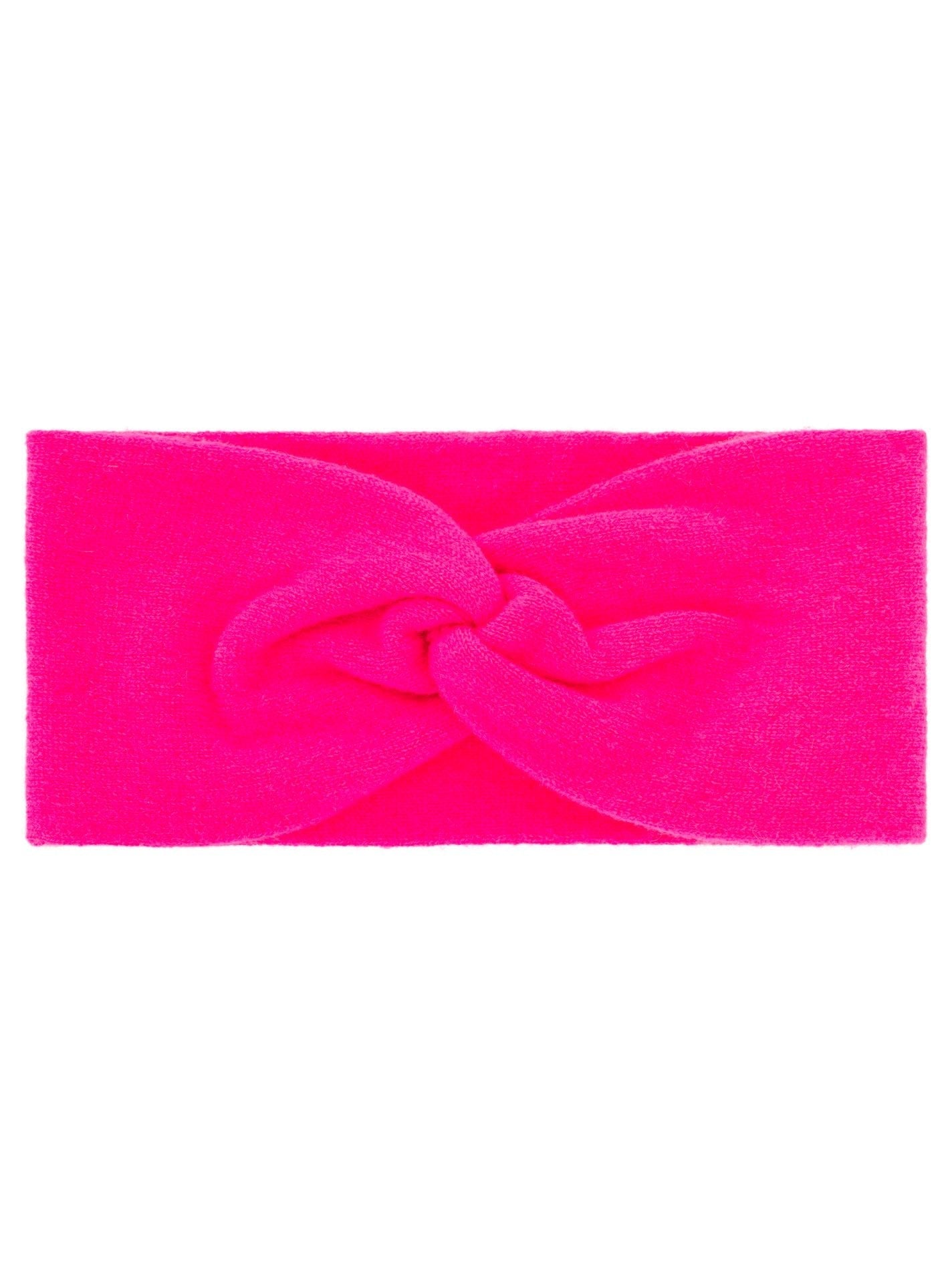 Zwillingsherz 100% Cashmere Stirnband Classic in Neonpink