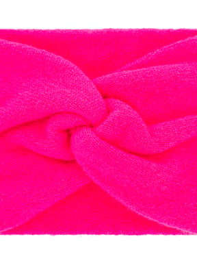 Zwillingsherz 100% Cashmere Stirnband Classic Neonpink Detailansicht