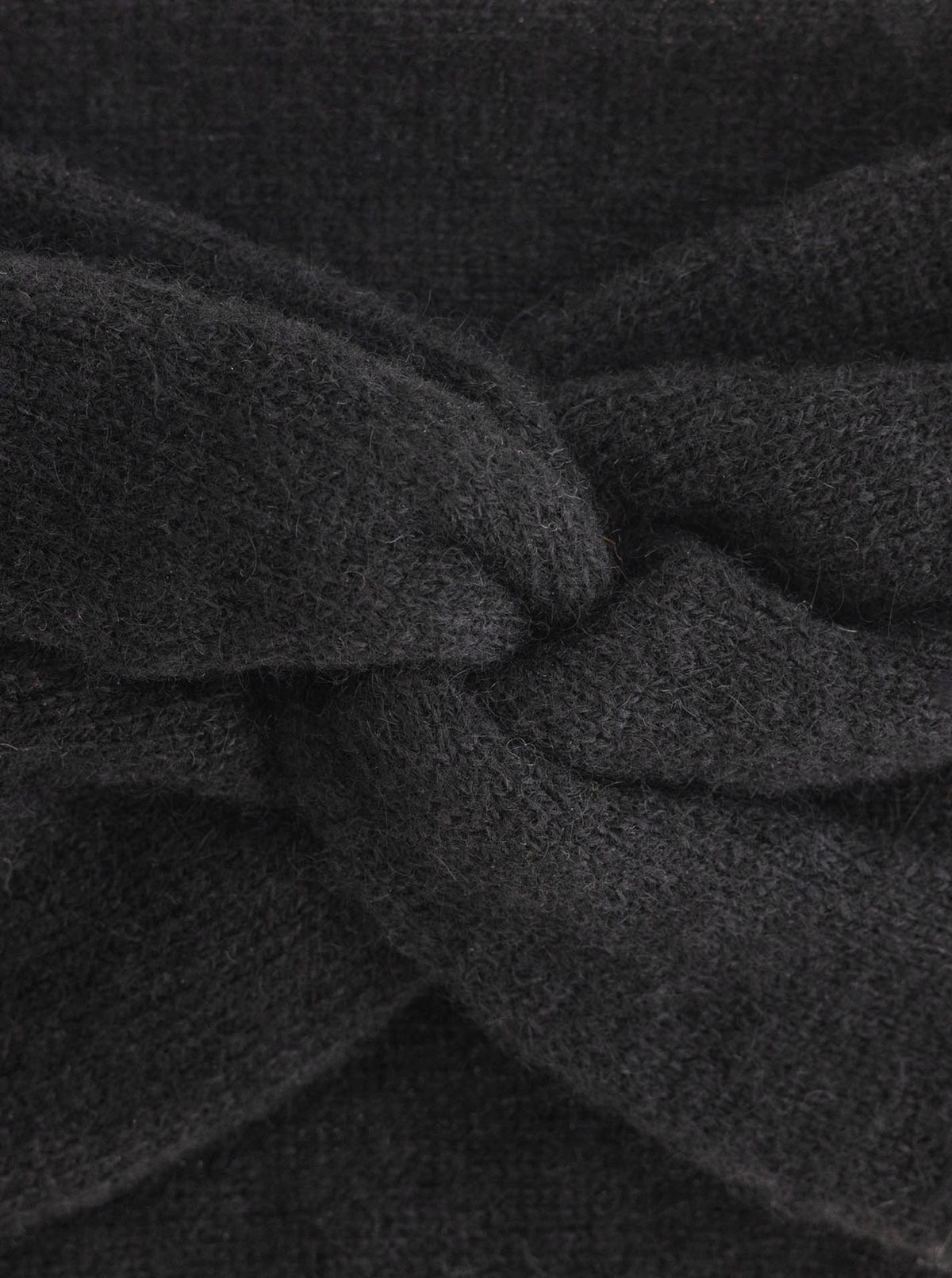 Zwillingsherz 100% Cashmere Stirnband Classic Schwarz Detailansicht