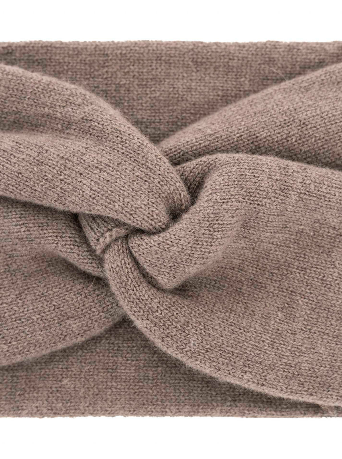 Zwillingsherz 100% Cashmere Stirnband Classic Taupe Detailansicht