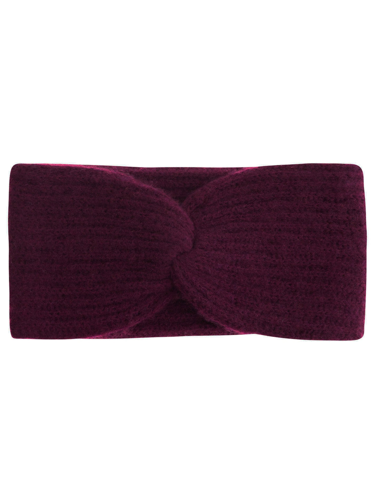 Zwillingsherz 100% Cashmere Stirnband Rippe in Bordeaux
