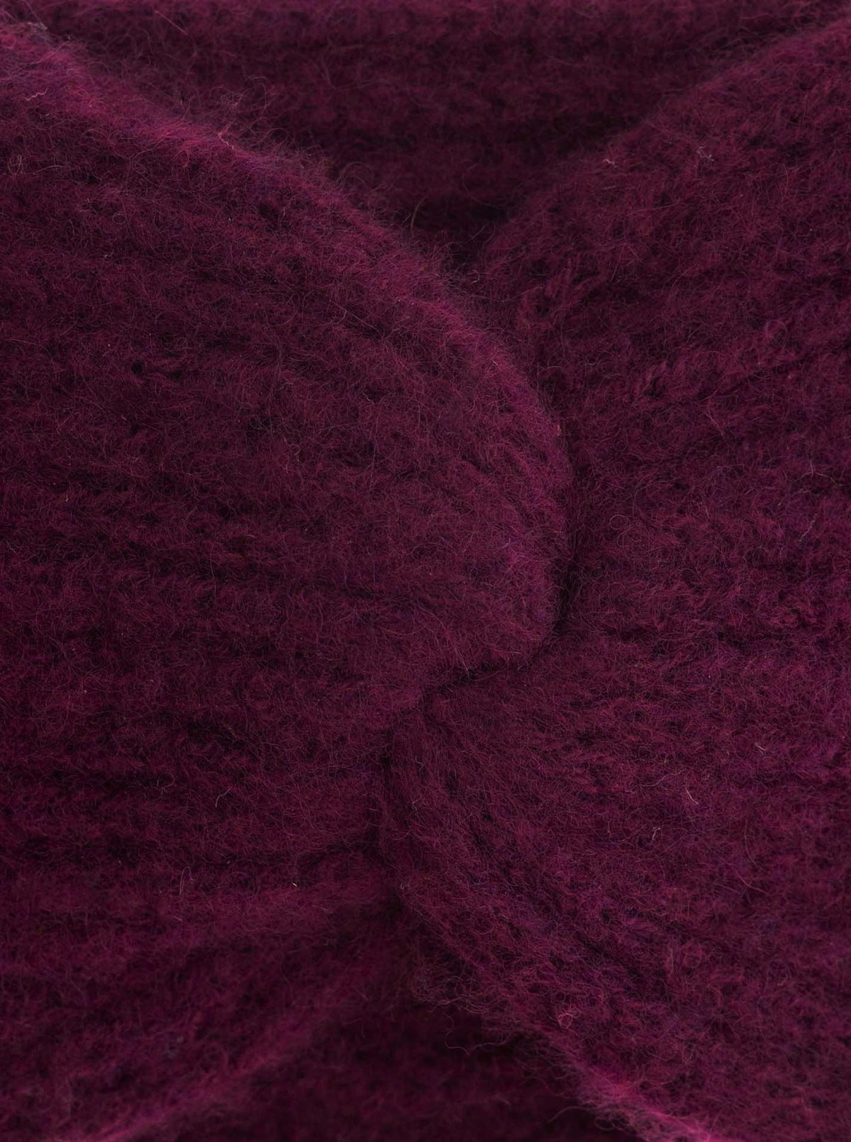 Zwillingsherz 100% Cashmere Stirnband Rippe Bordeaux Detailansicht