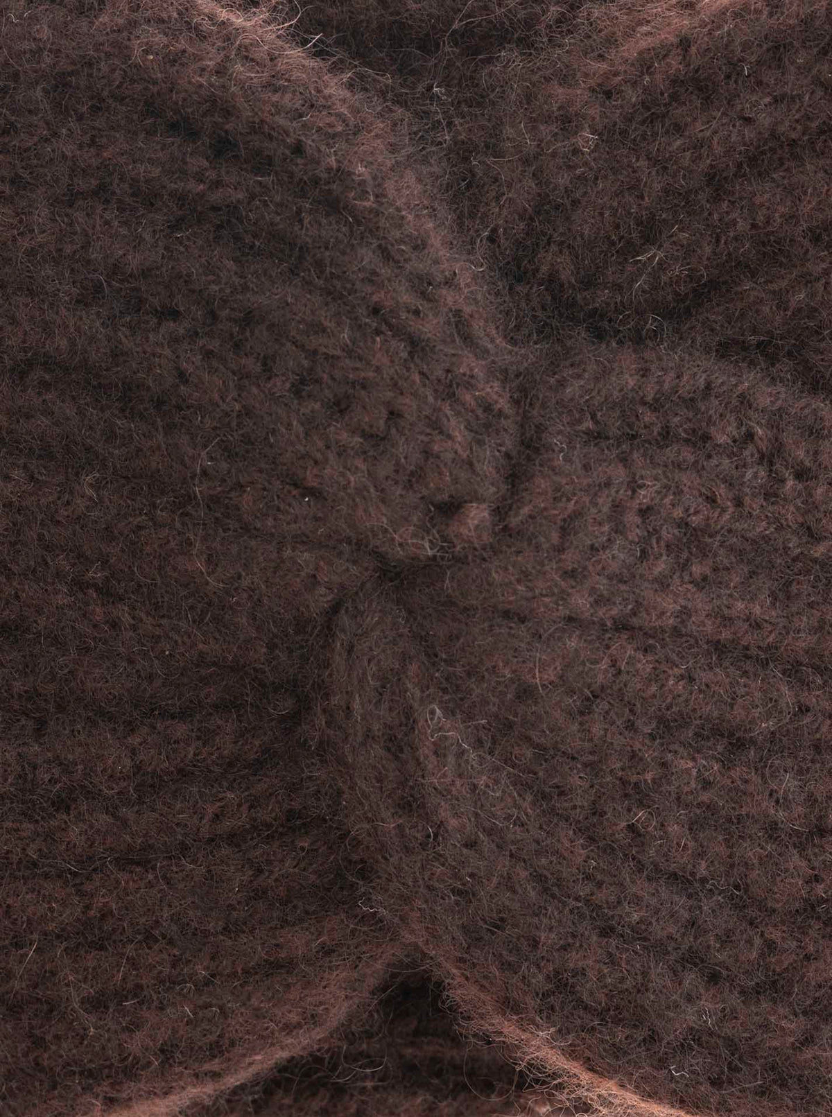 Zwillingsherz 100% Cashmere Stirnband Rippe Braun Detailansicht