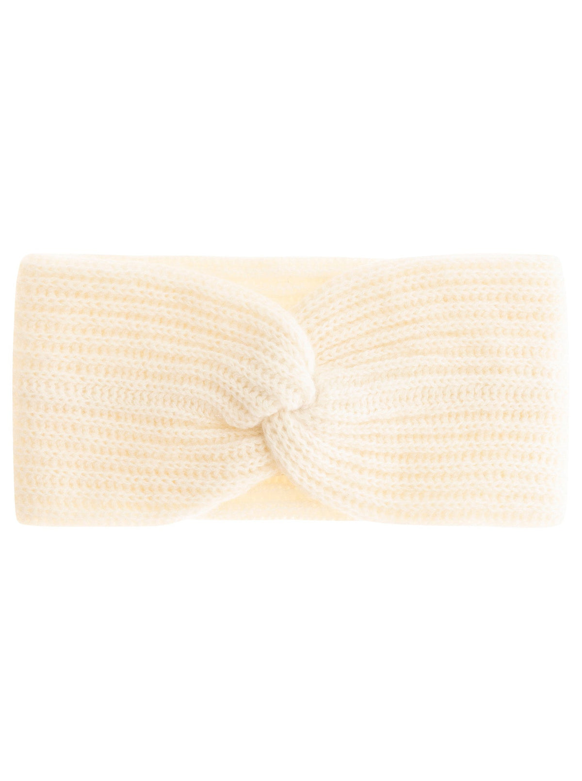Zwillingsherz 100% Cashmere Stirnband Rippe in Creme