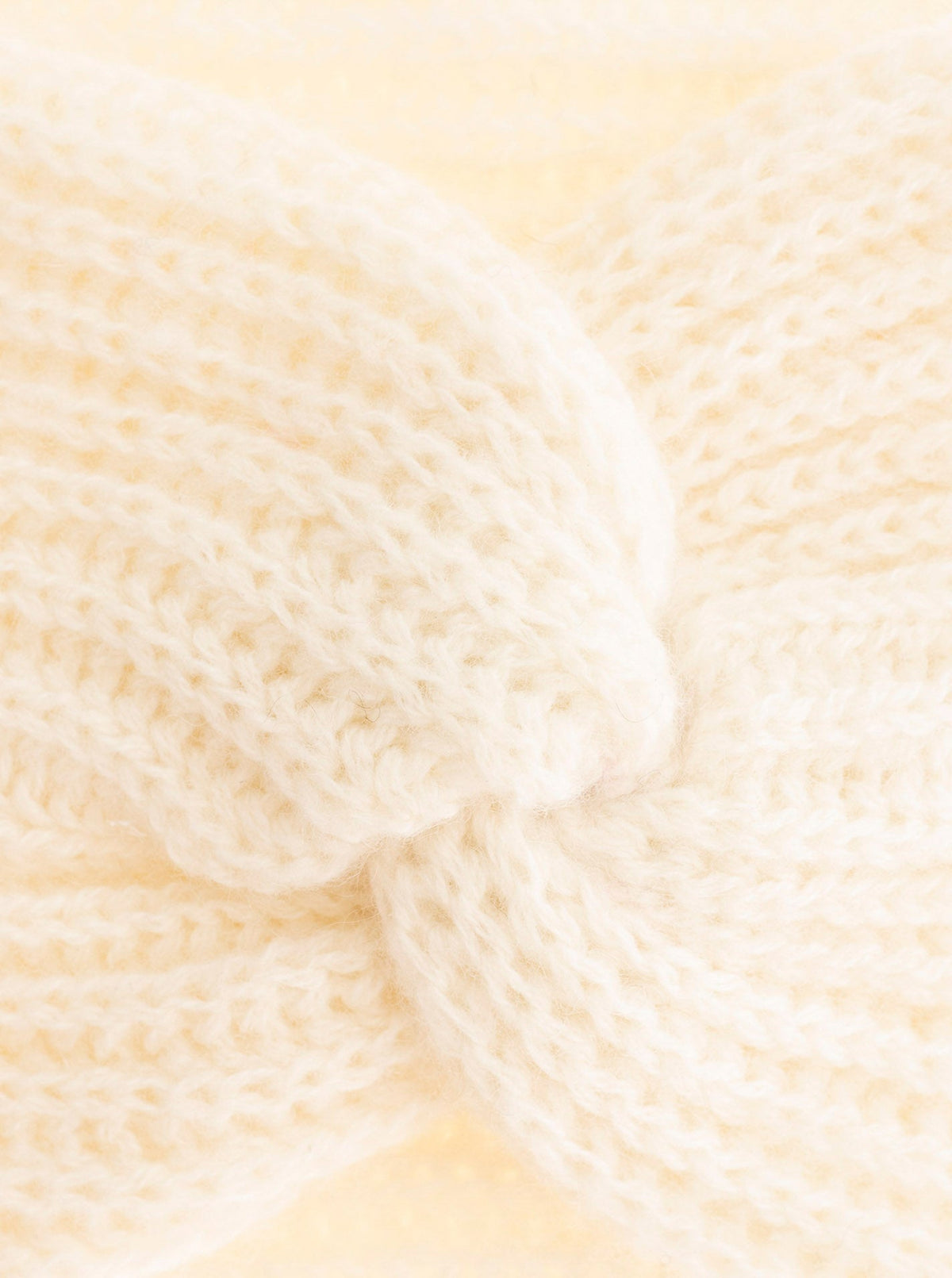 Zwillingsherz 100% Cashmere Stirnband Rippe Creme Detailansicht