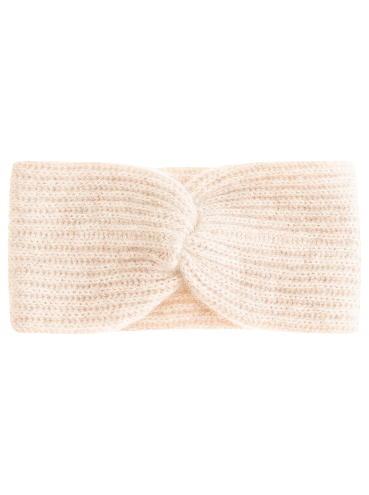 Zwillingsherz 100% Cashmere Stirnband Rippe in Hellbeige