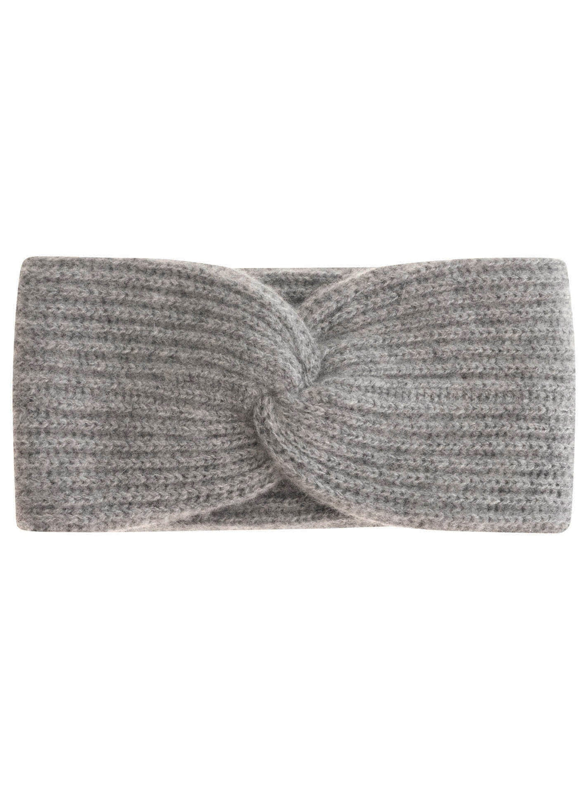 Zwillingsherz 100% Cashmere Stirnband Rippe in Mittelgrau