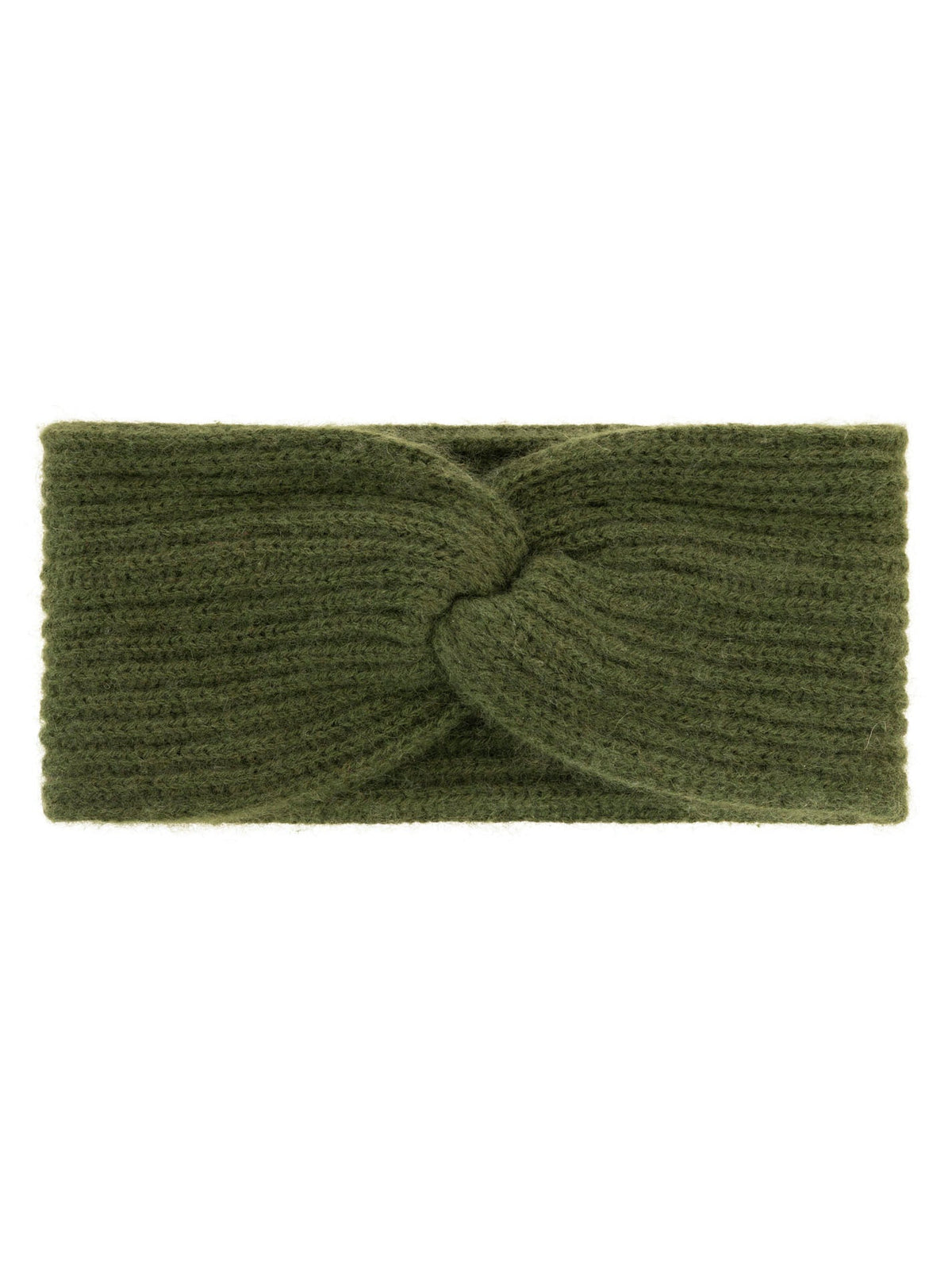Zwillingsherz 100% Cashmere Stirnband Rippe in Olive