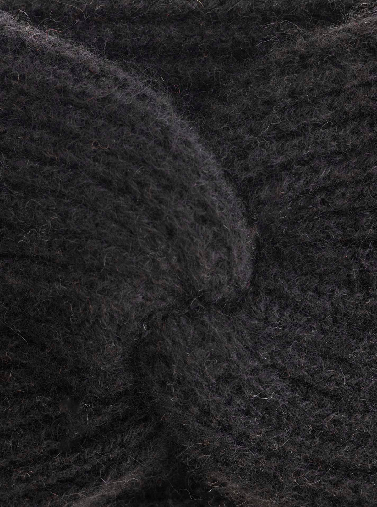 Zwillingsherz 100% Cashmere Stirnband Rippe Schwarz Detailansicht