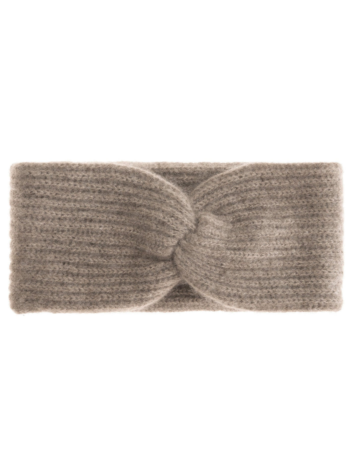 Zwillingsherz 100% Cashmere Stirnband Rippe in Taupe