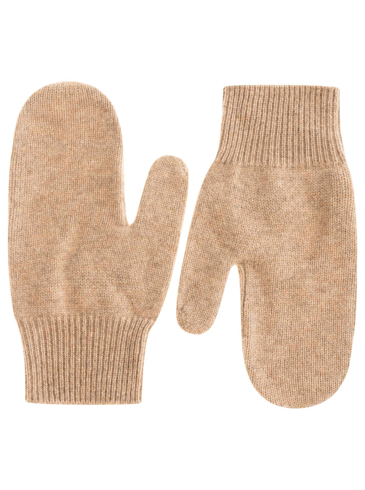 Zwillingsherz 100% Cashmere-Fäustlinge (Handschuhe) in Beige– weich, warm, edel