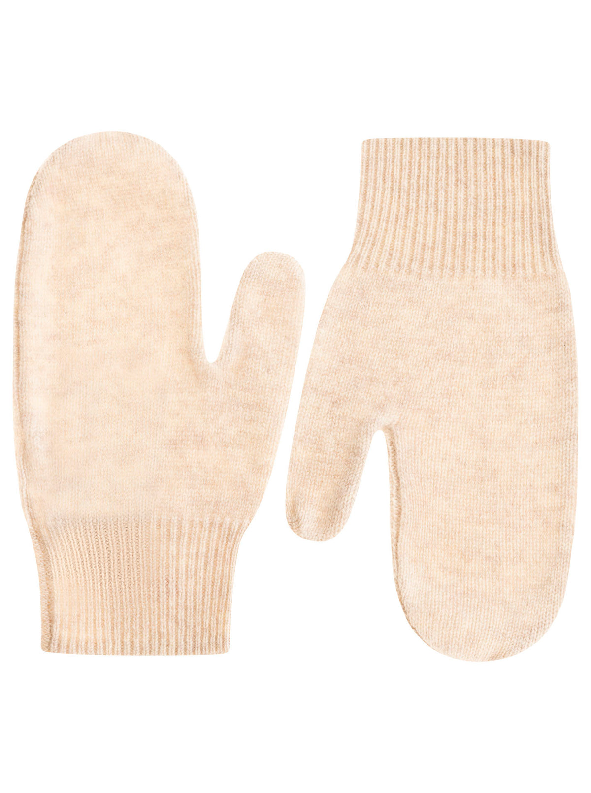 Zwillingsherz 100% Cashmere-Fäustlinge (Handschuhe) in Hellbeige – weich, warm, edel