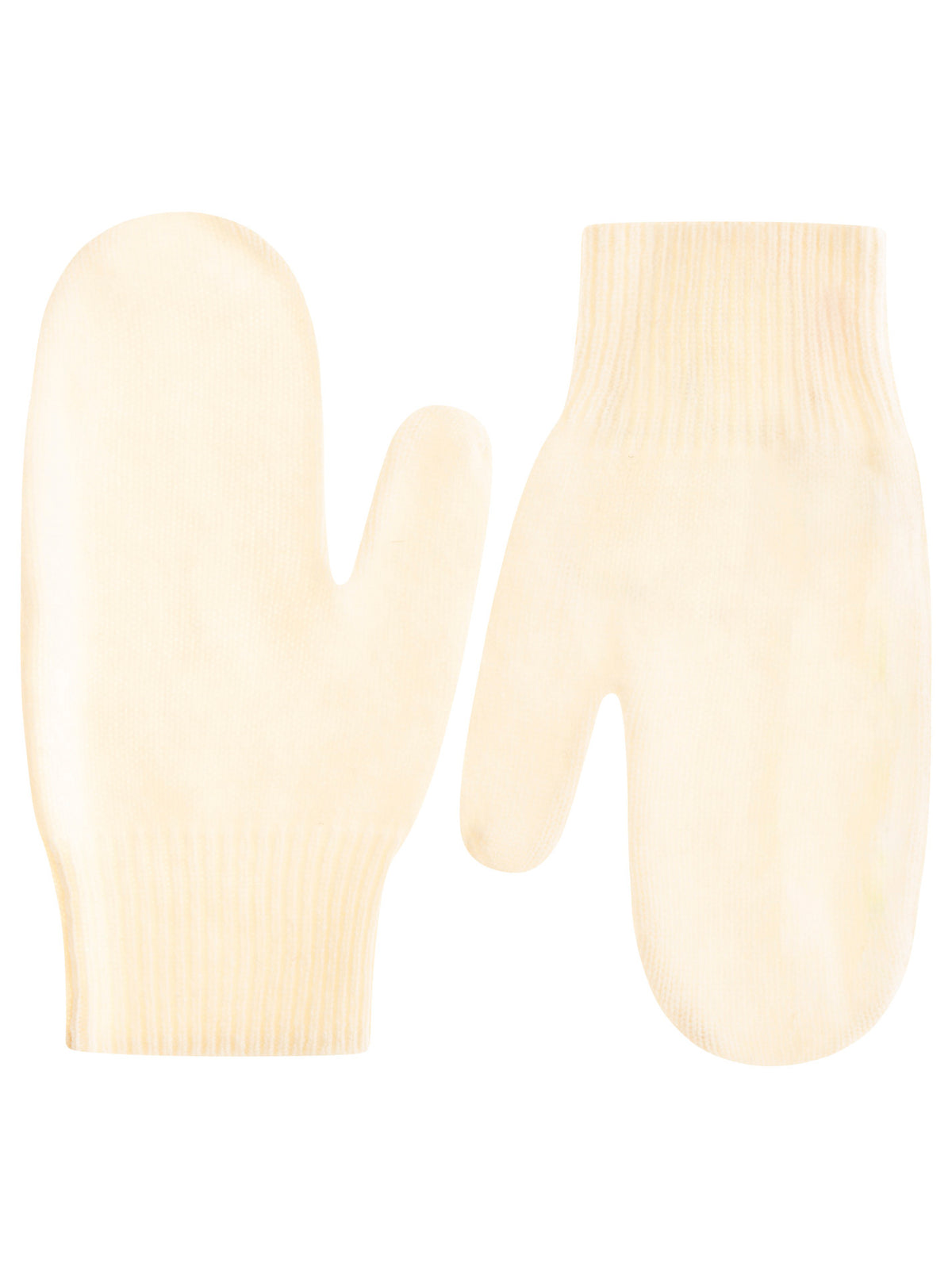 Zwillingsherz 100% Cashmere-Fäustlinge (Handschuhe) in Wollweiß – weich, warm, edel