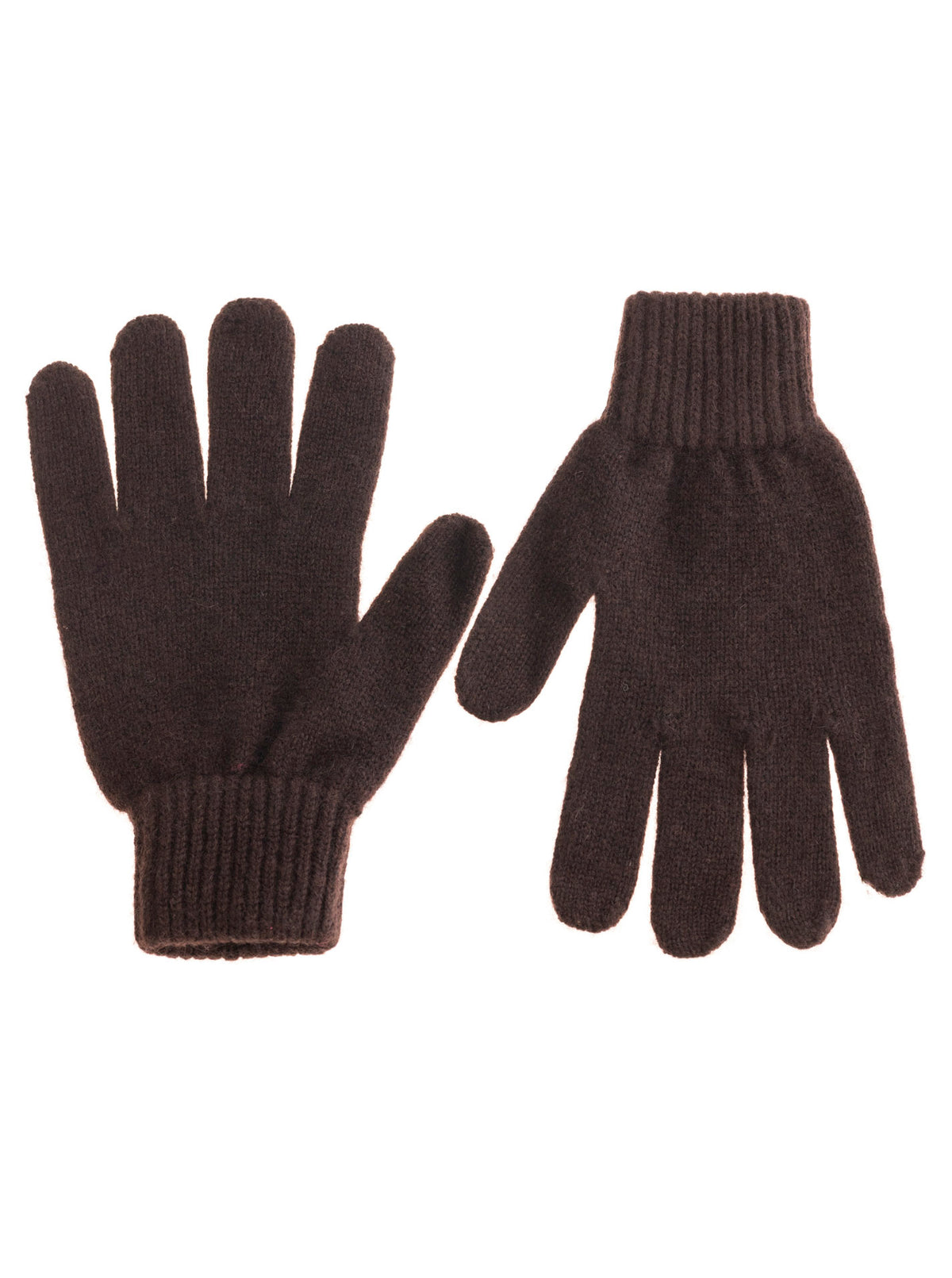 Zwillingsherz Damen Kaschmir-Handschuhe in Braun, 100% Kaschmir