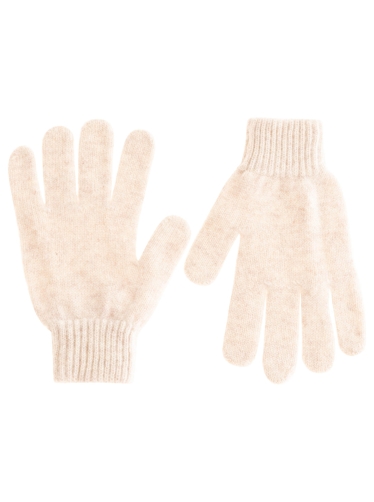 Zwillingsherz Damen Kaschmir-Handschuhe in Hellbeige, 100% Kaschmir