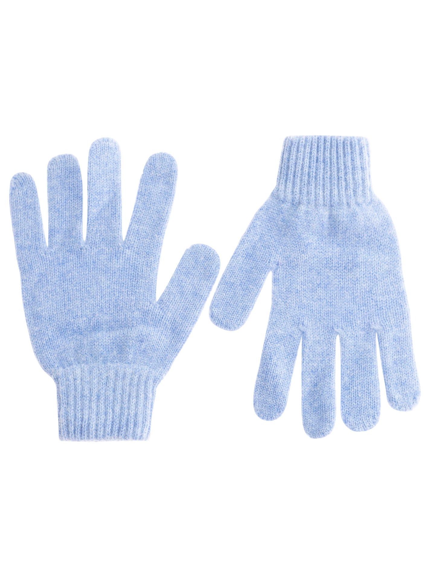 Zwillingsherz Damen Kaschmir-Handschuhe in Hellblau, 100% Kaschmir