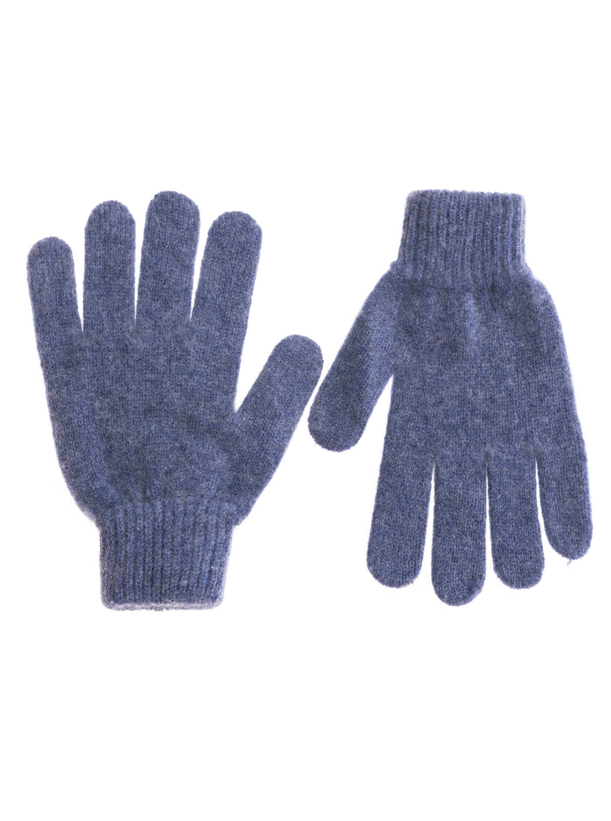 Zwillingsherz Damen Kaschmir-Handschuhe in Jeansblau, 100% Kaschmir