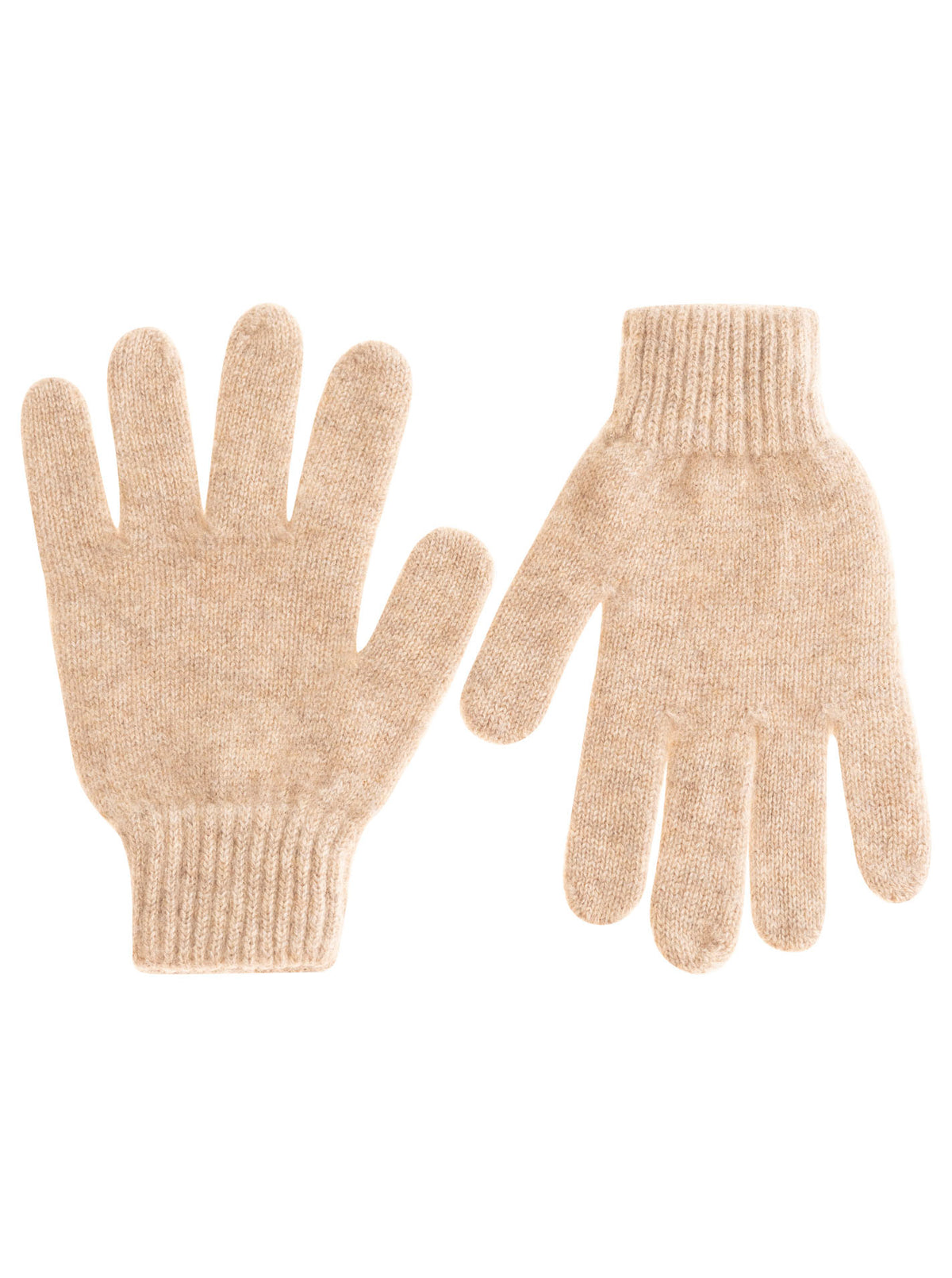 Zwillingsherz Damen Kaschmir-Handschuhe in Mittelbeige, 100% Kaschmir