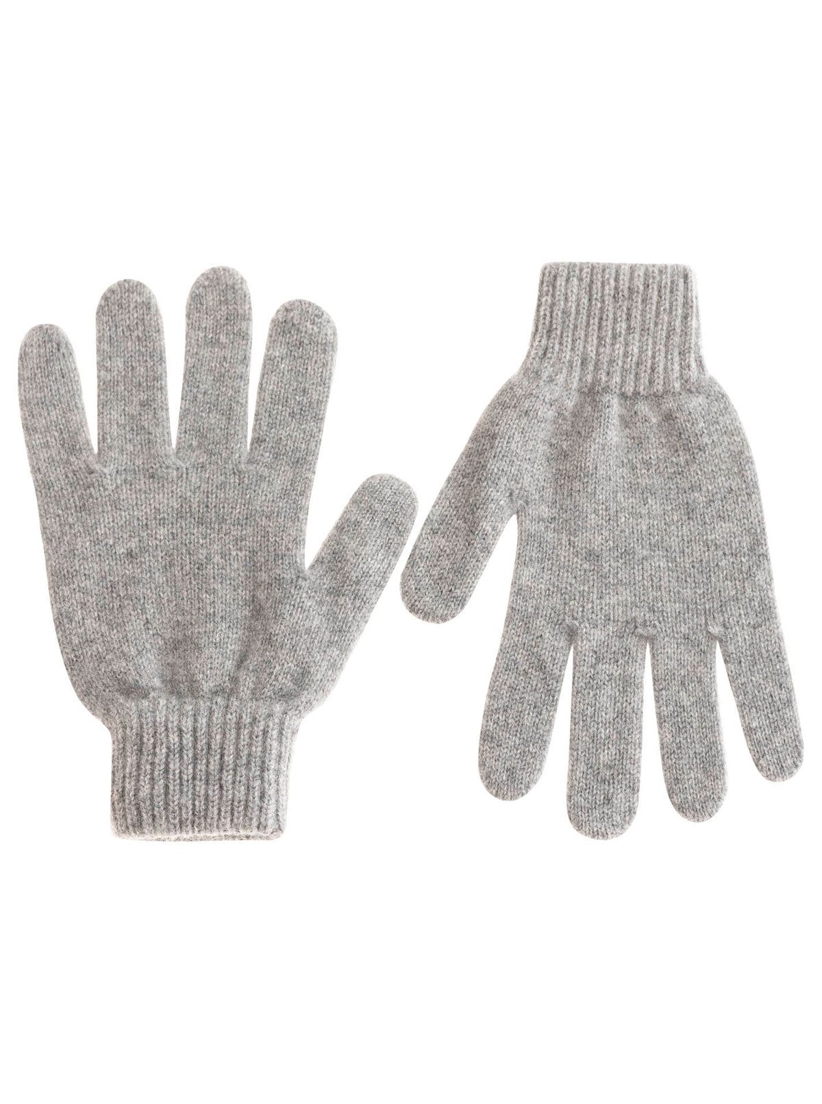 Zwillingsherz Damen Kaschmir-Handschuhe in Mittelgrau, 100% Kaschmir