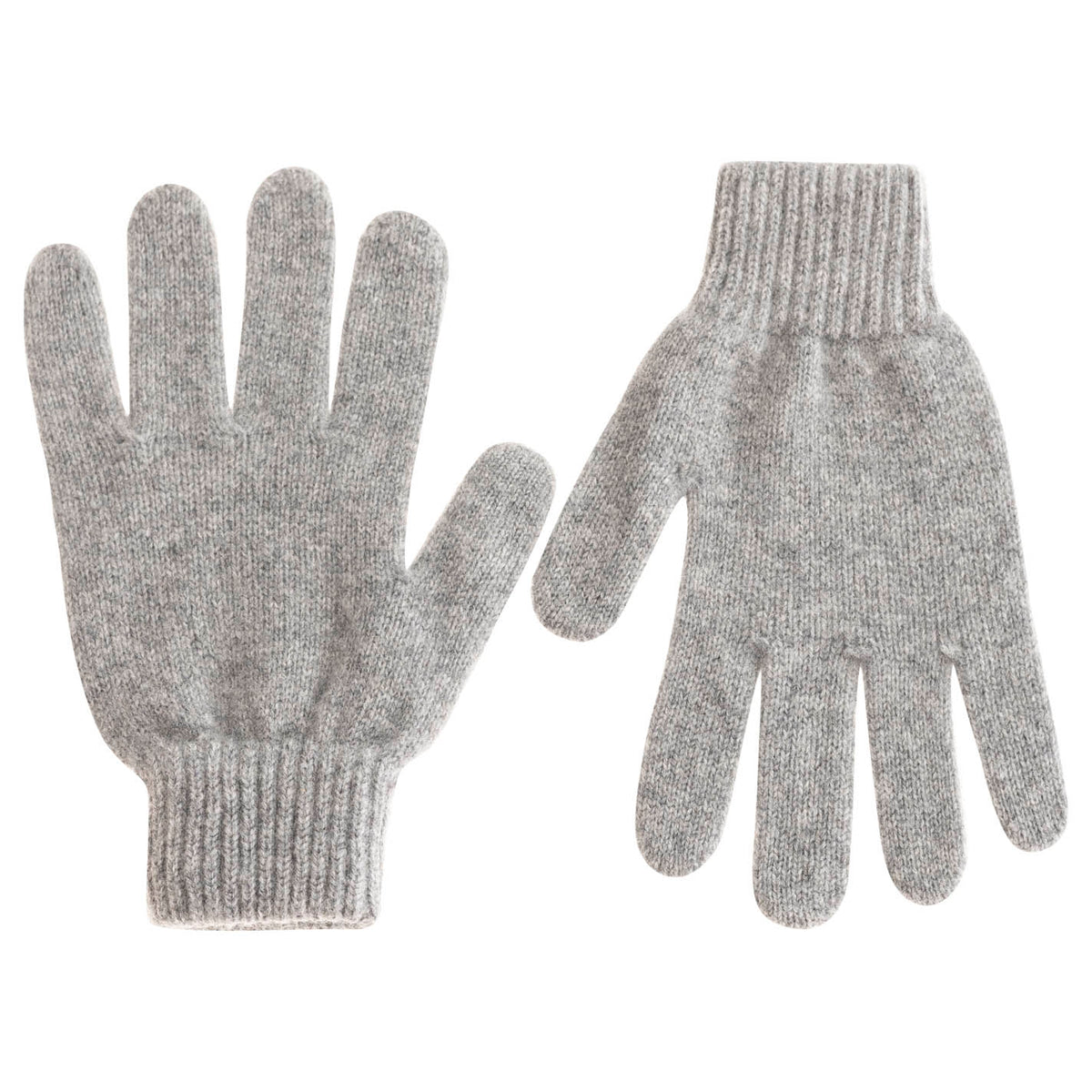 Zwillingsherz Damen Kaschmir-Handschuhe (100% Cashmere) - Mittelgrau