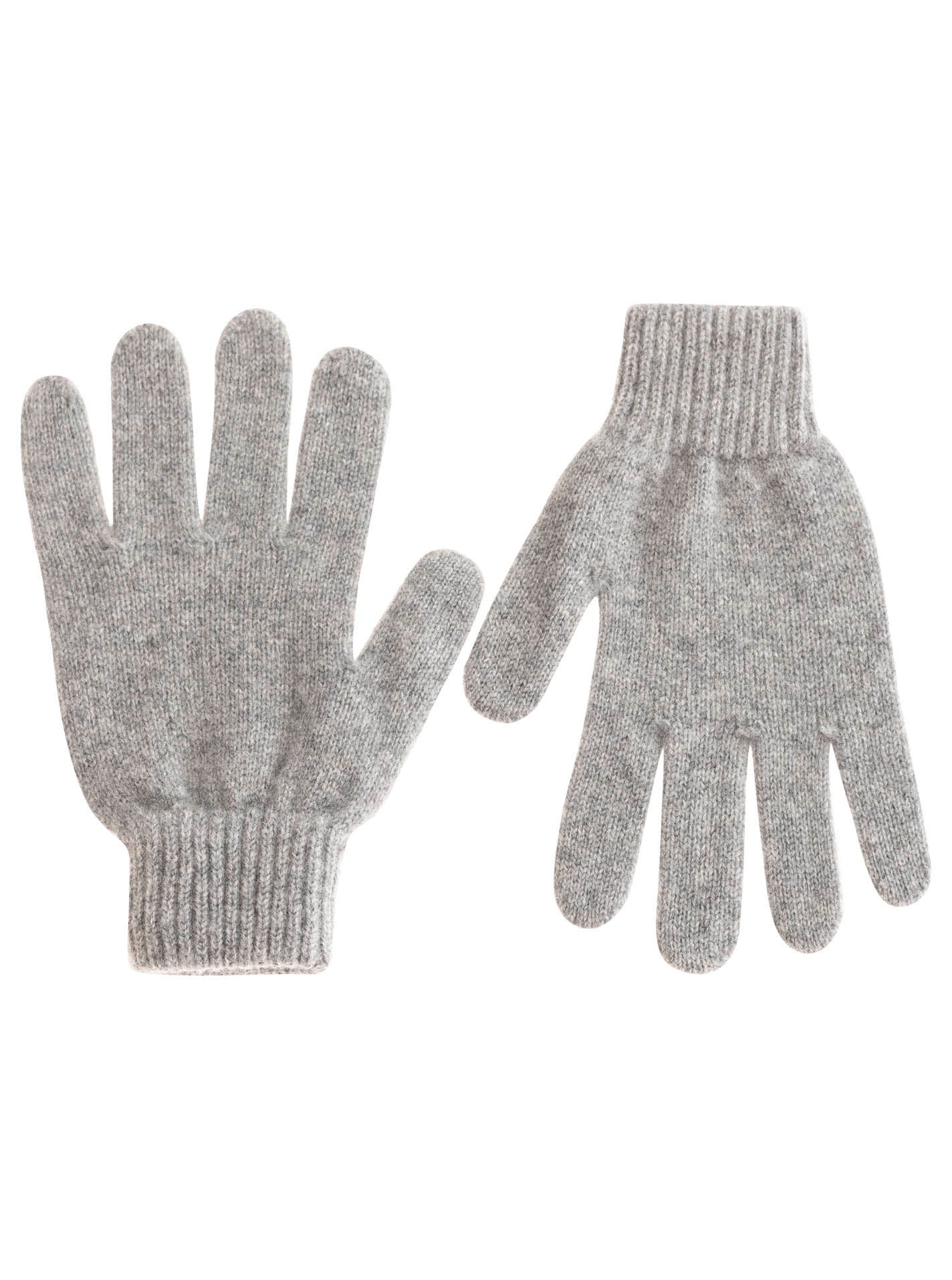Zwillingsherz Damen Kaschmir-Handschuhe in Mittelgrau, 100% Kaschmir