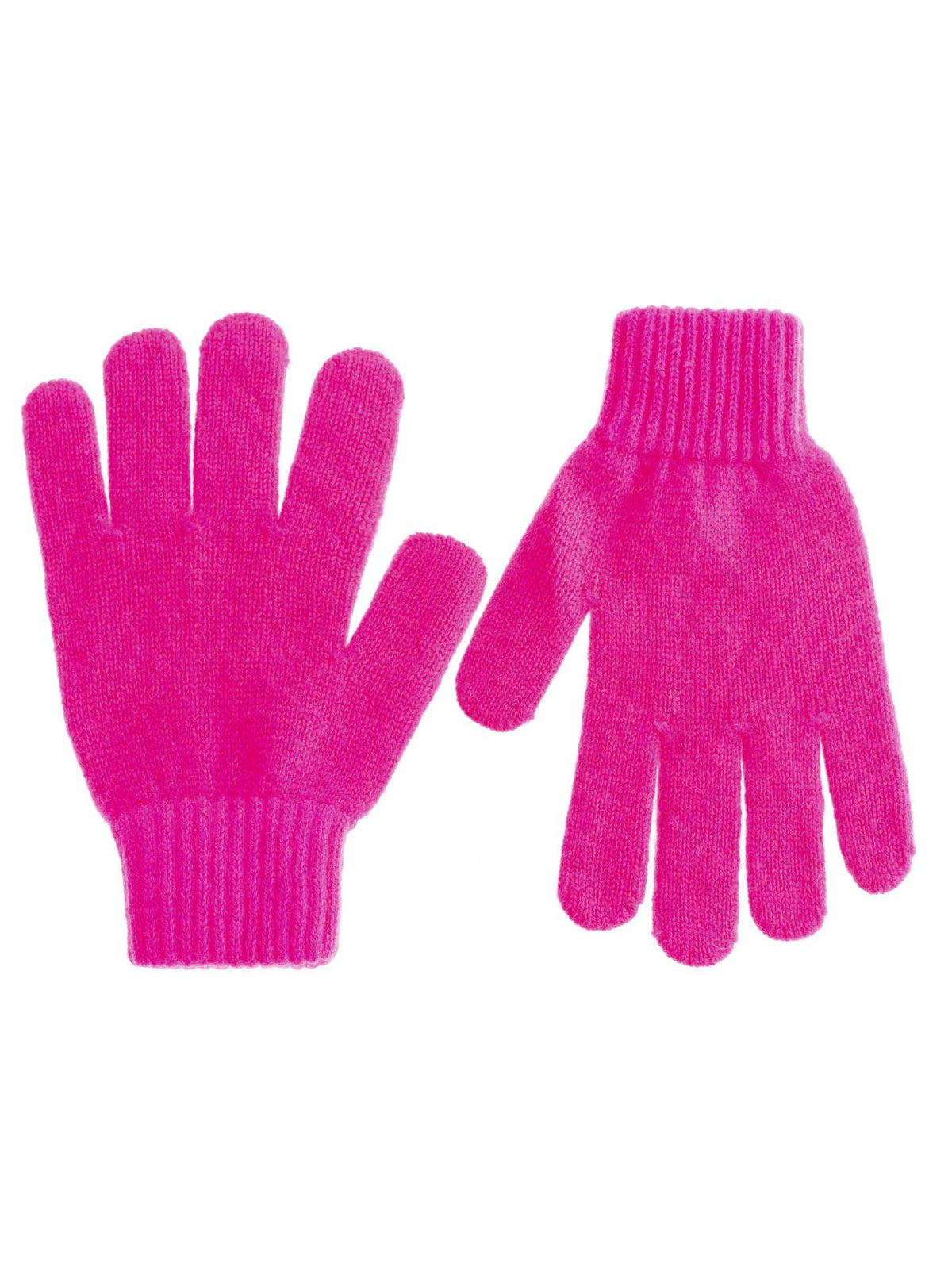 Zwillingsherz Damen Kaschmir-Handschuhe in Neonpink, 100% Kaschmir