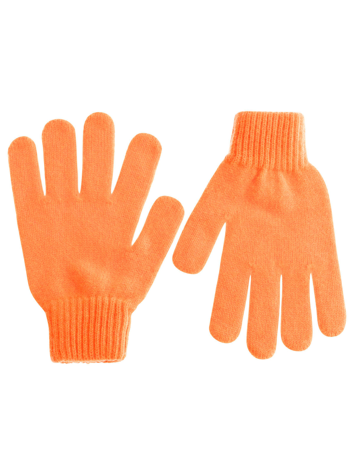 Zwillingsherz Damen Kaschmir-Handschuhe in Orange, 100% Kaschmir