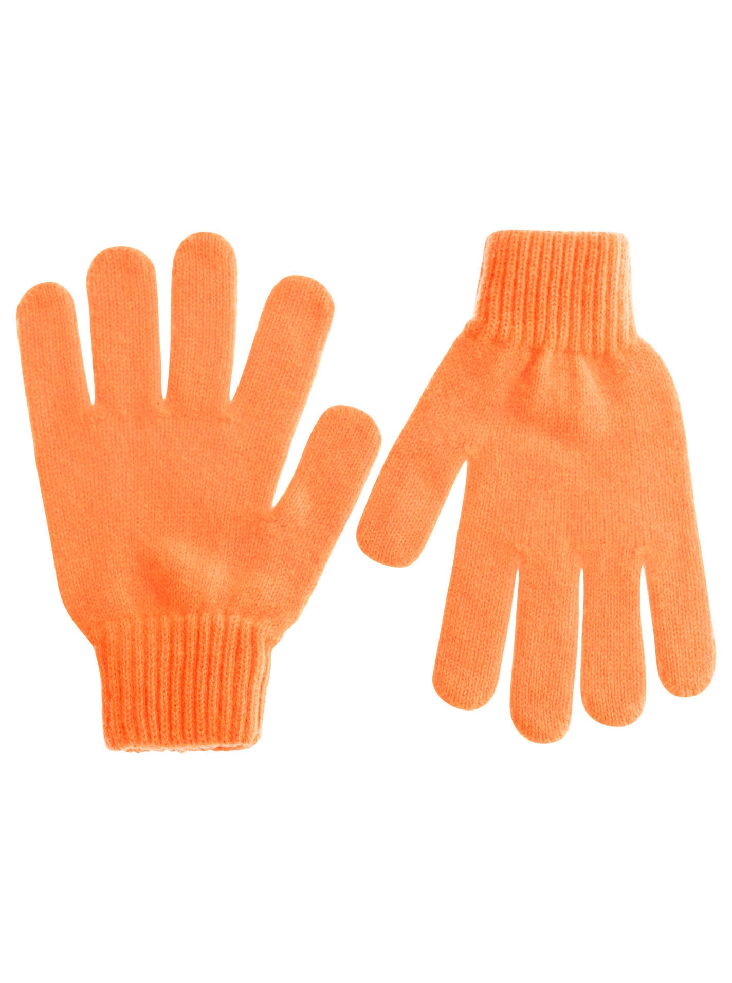 Zwillingsherz Damen Kaschmir-Handschuhe in Orange, 100% Kaschmir