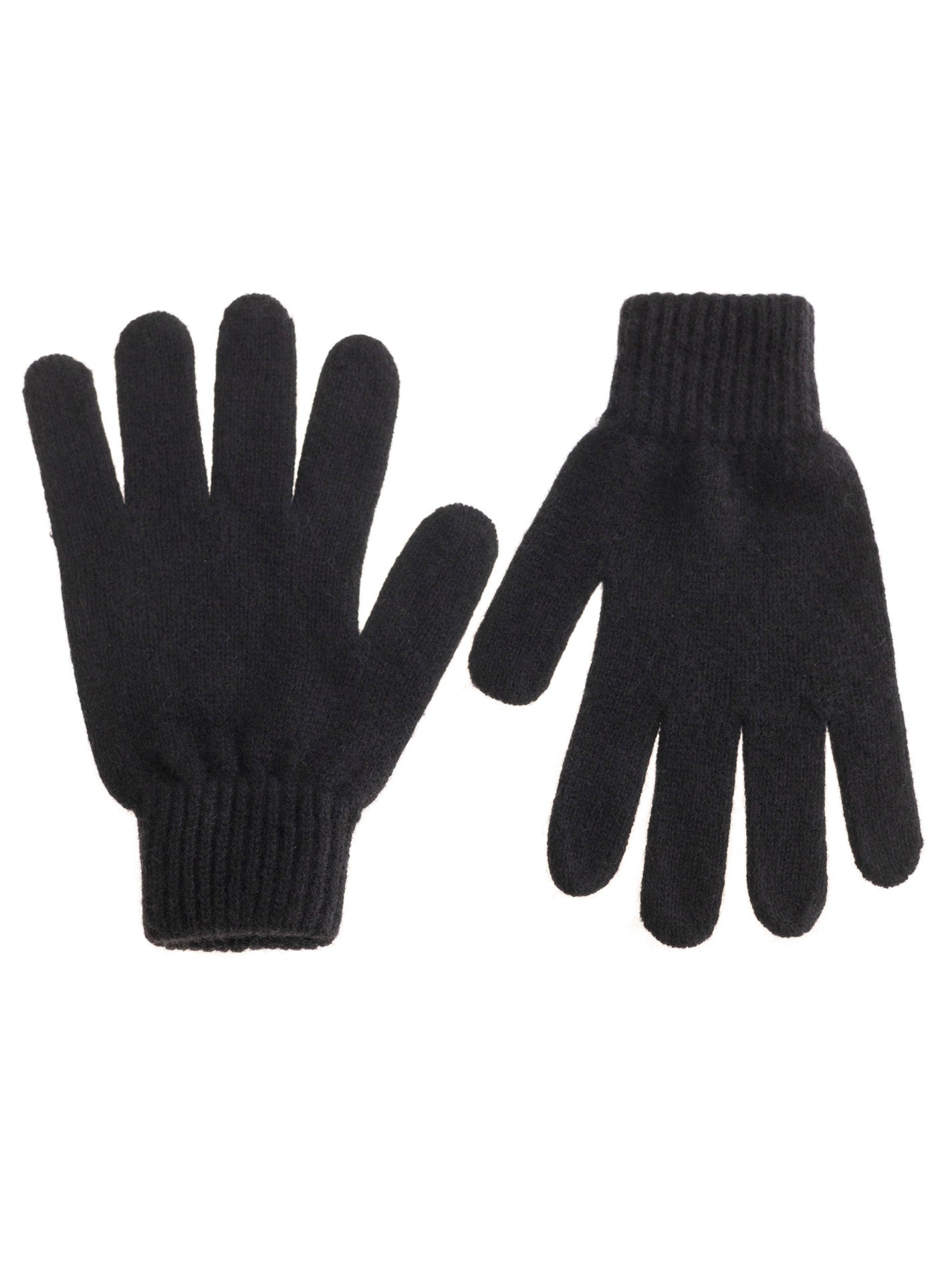 Zwillingsherz Damen Kaschmir-Handschuhe in Schwarz, 100% Kaschmir