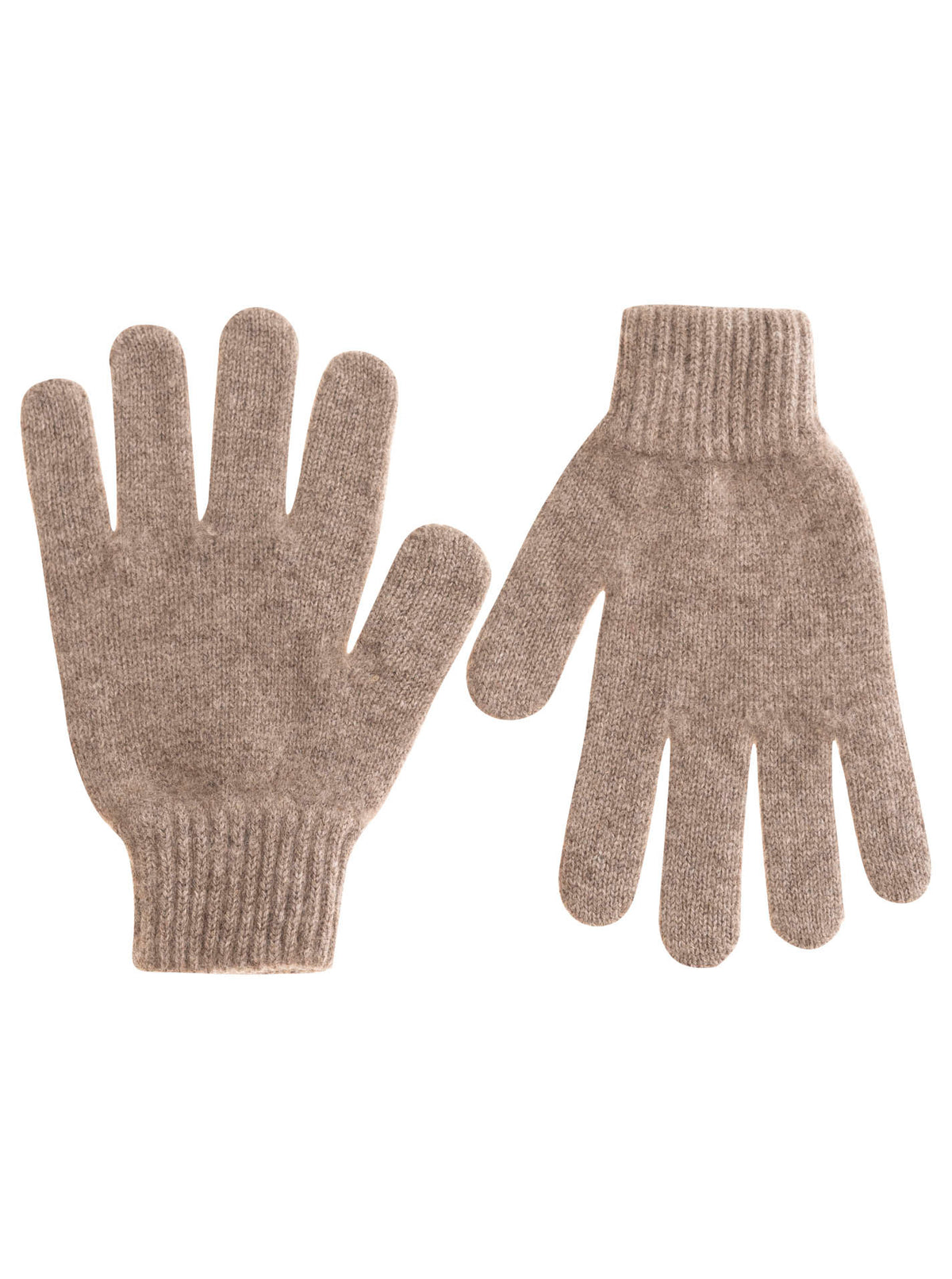 Zwillingsherz Damen Kaschmir-Handschuhe in Taupe, 100% Kaschmir