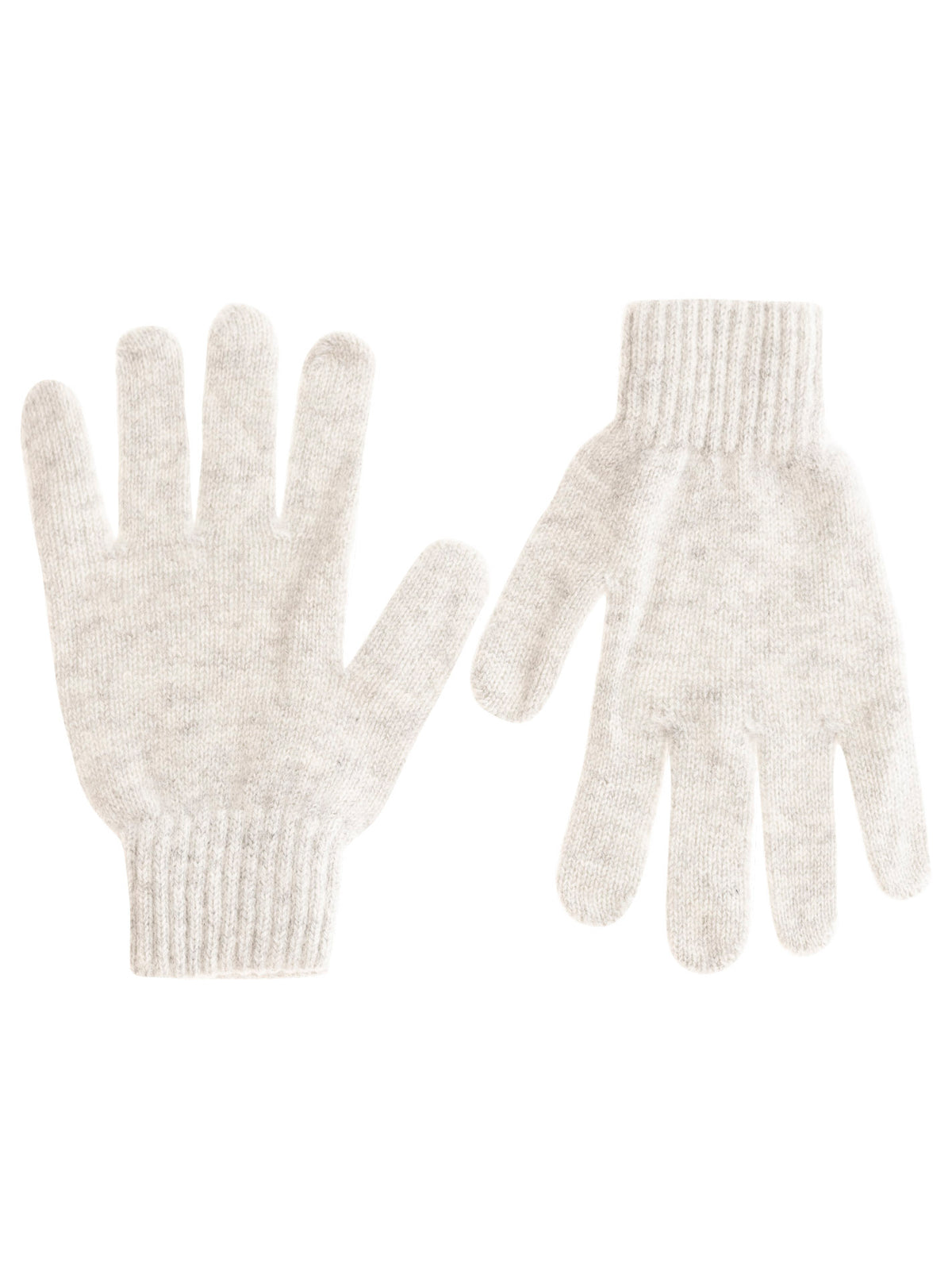 Zwillingsherz Damen Kaschmir-Handschuhe in Hellgrau, 100% Kaschmir