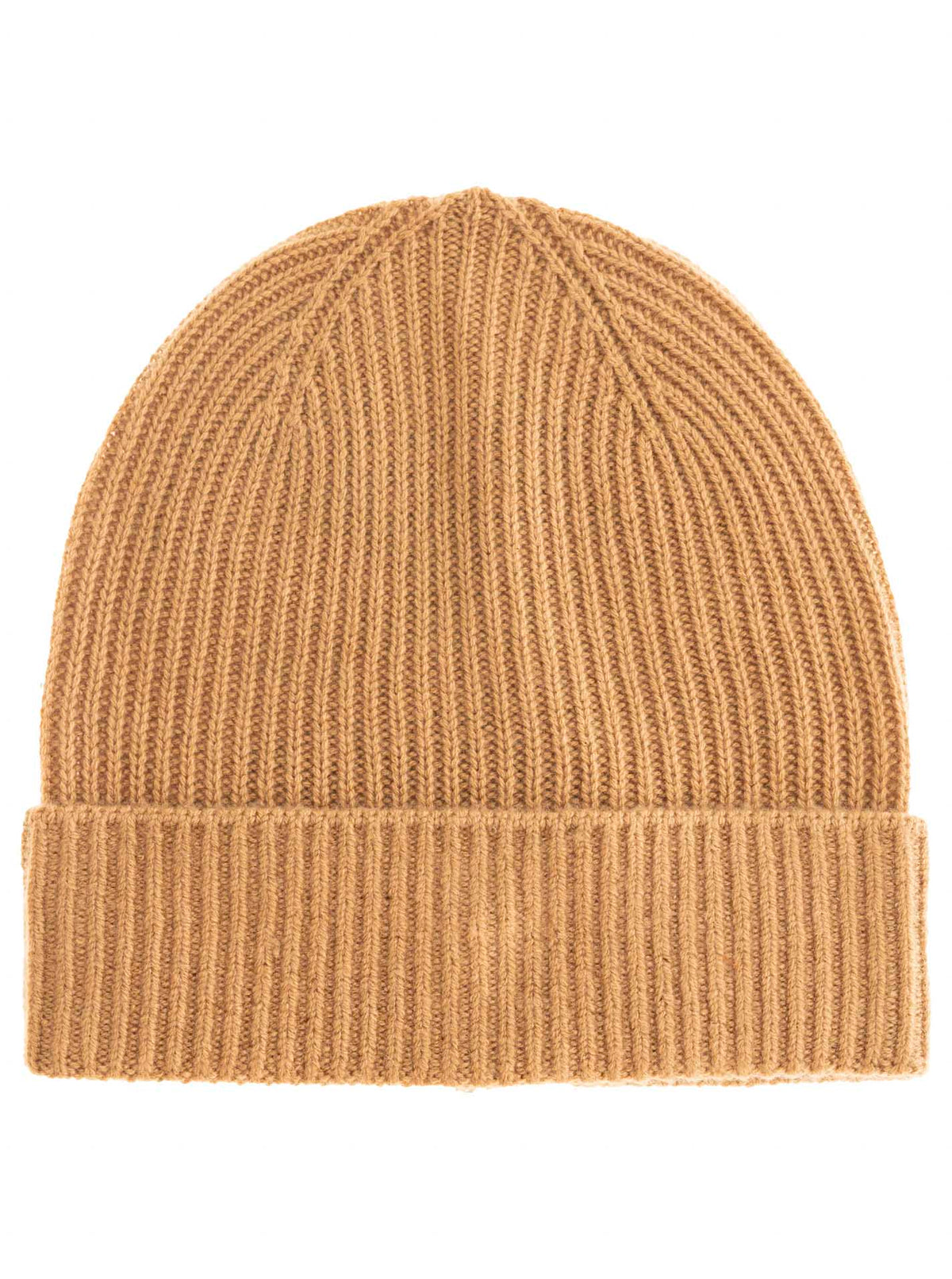 Zwillingsherz Damen Kaschmir-Rippstrick-Mütze (100% Cashmere) - Camel