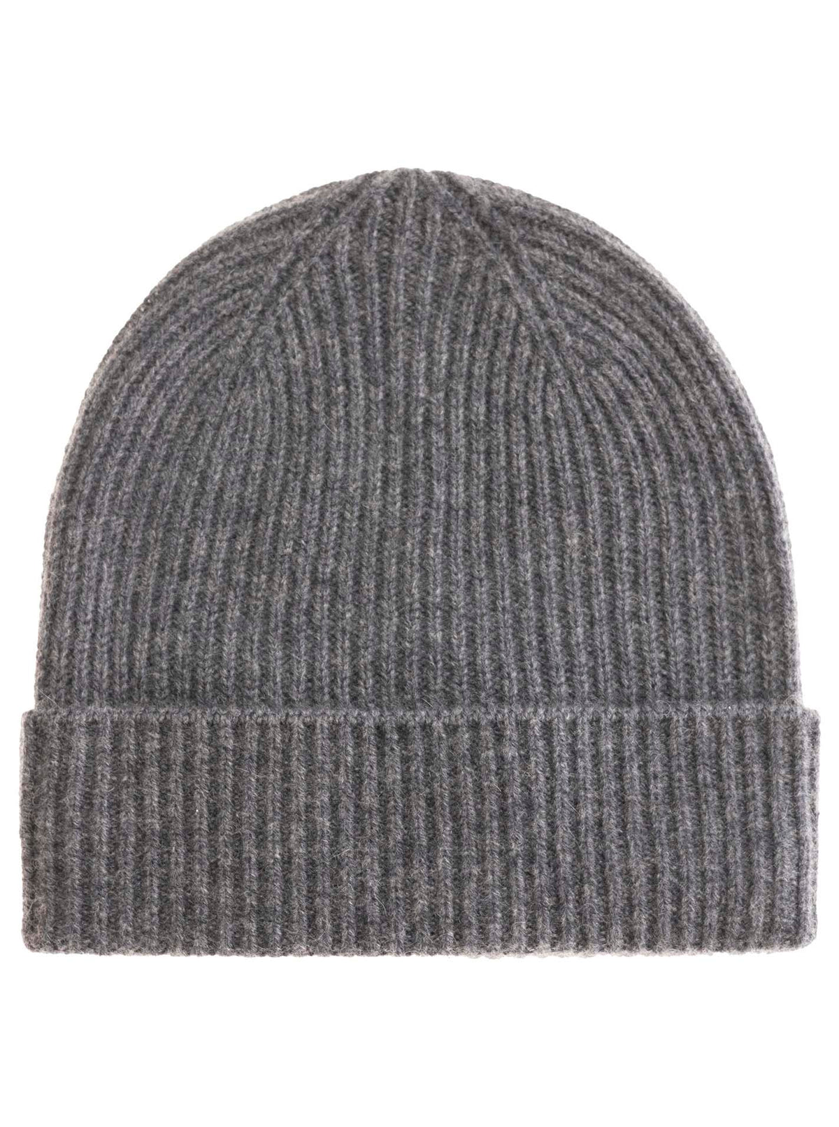 Zwillingsherz Damen Kaschmir-Rippstrick-Mütze in Hellbeige, 100% Kaschmir