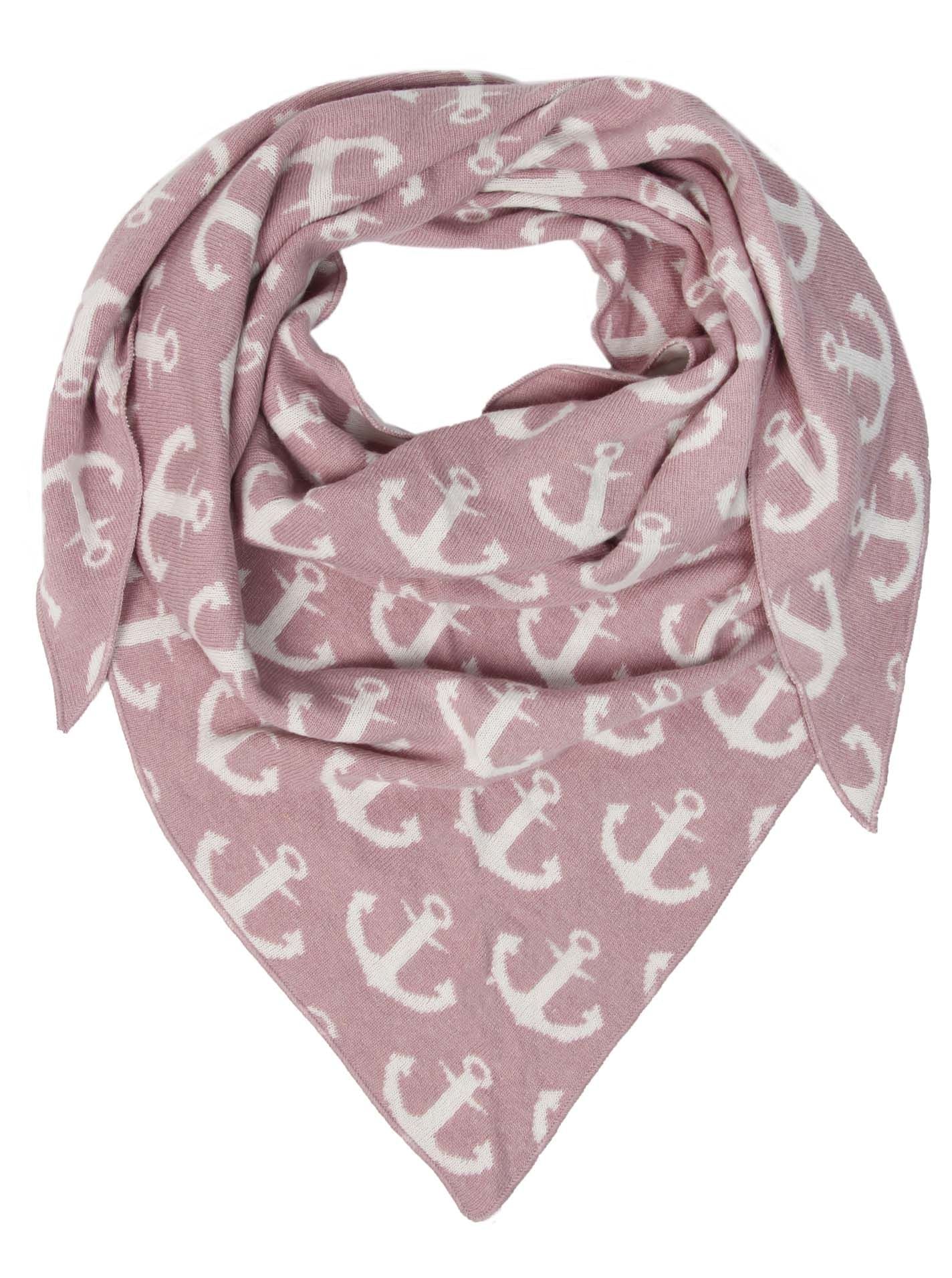 Zwillingsherz Schal - Dreieckstuch "Anker" Kaschmir - Rosa