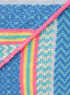 Zwillingsherz - Dreieckstuch/Schal "Summer" Baumwolle - Blau/Türkis/Pink