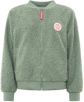 Zwillingsherz Teddy-Bomberjacke "Good Vibes" - Salbei