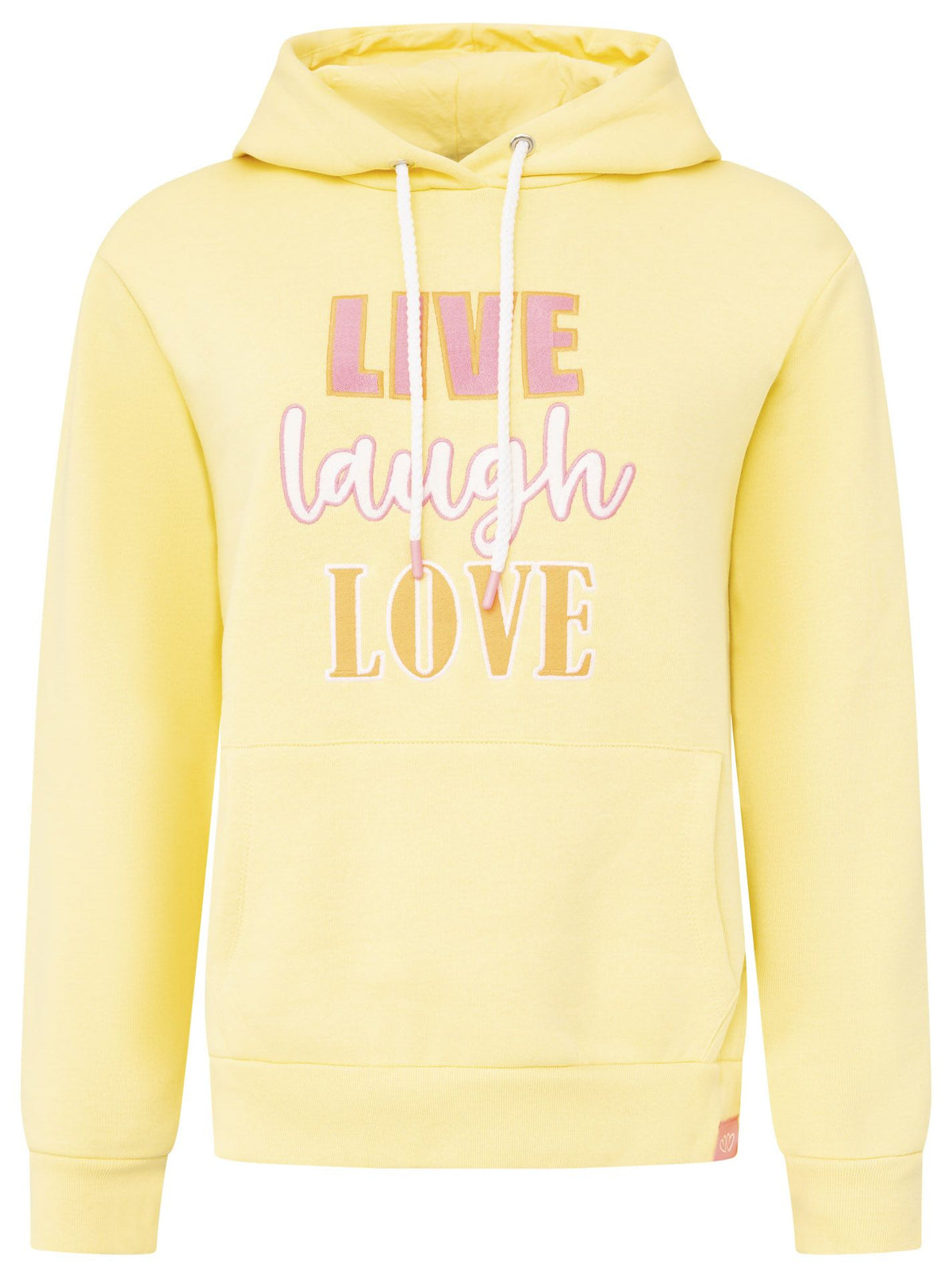Zwillingsherz - Hoodie Neu "Live Laugh Love" - Gelb