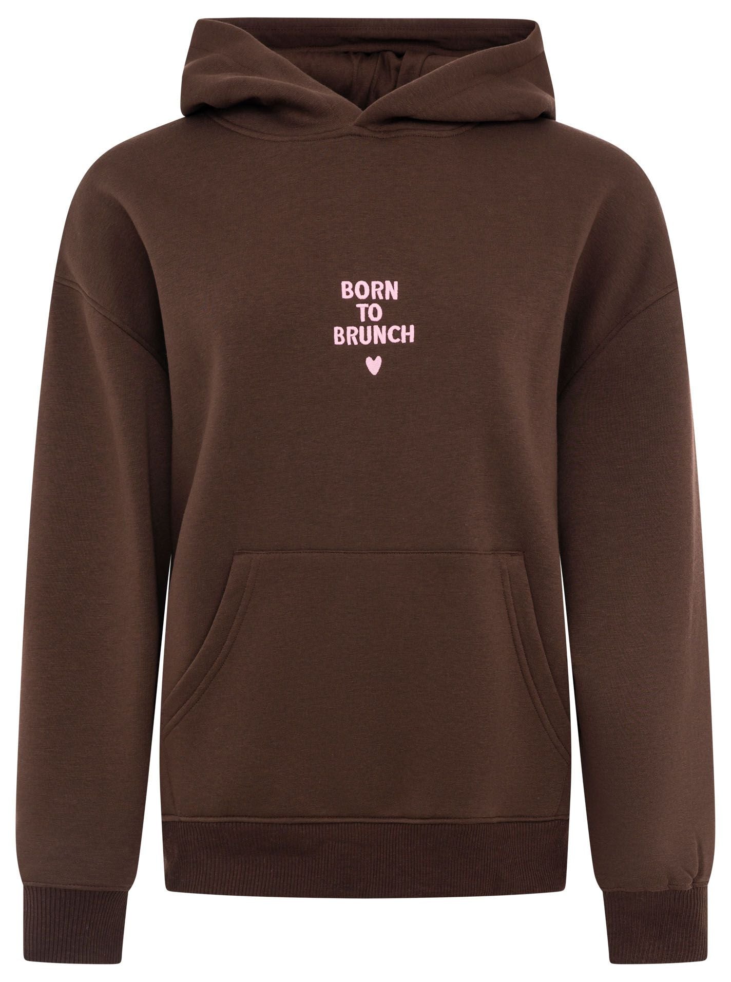 Zwillingsherz - Hoodie "Born to Brunch" - Braun