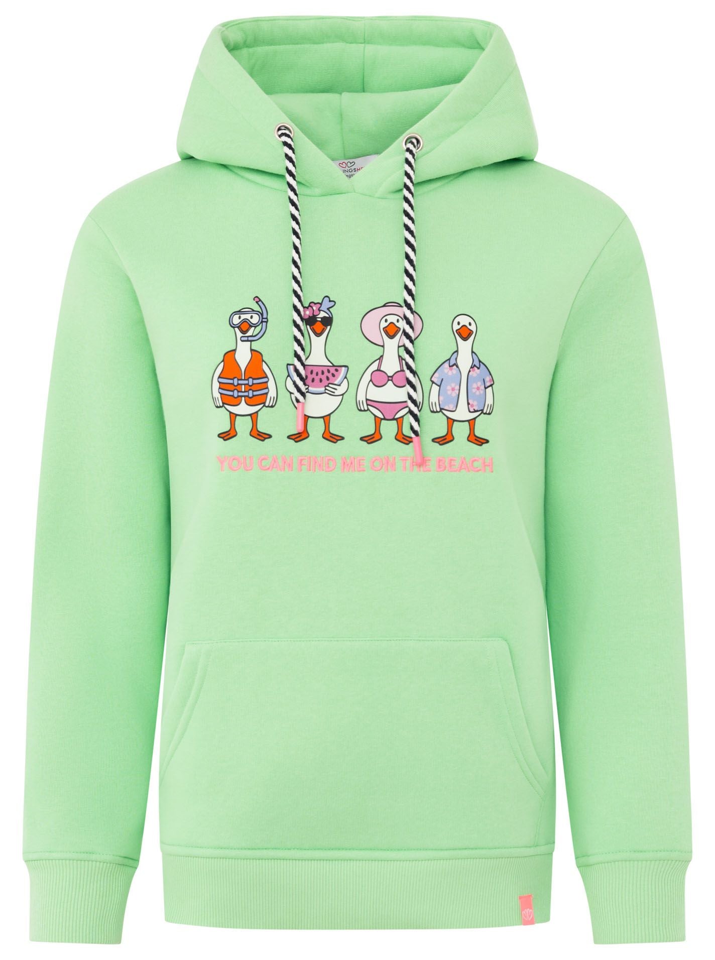 Zwillingsherz - Hoodie "On the beach" - Grün